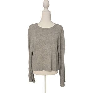 Forever 21 Women's Size 3X Grey Drop Shoulder Cropped Sweater
